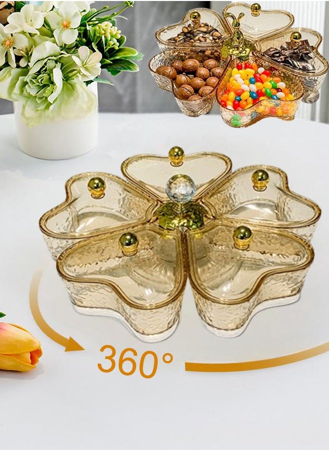 Generic Rotating Candy Box Dried Fruit Plate Food Small Box Snack Storage Box Serving Tray  Multifunctional Party Snack Tray Cosmetic Storage Boxes Desktop Organizer For Fruits Nuts Candies Crackers  ﻿  - Image 1
