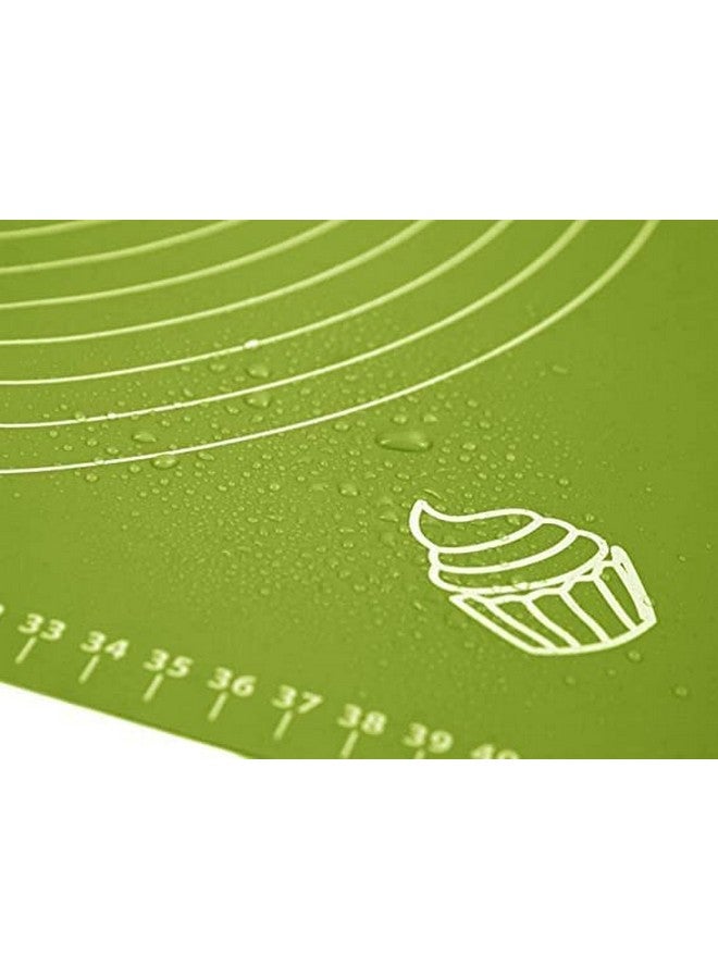 Carrot - Silicone Baking Mat Silicone Chapati Atta Kneading Mat Non-Stick Fondant Rolling Mat Stretchable for Kitchen Roti Chapati (Baking Mat 50 * 40 cm) (Green, 1) - Image 2