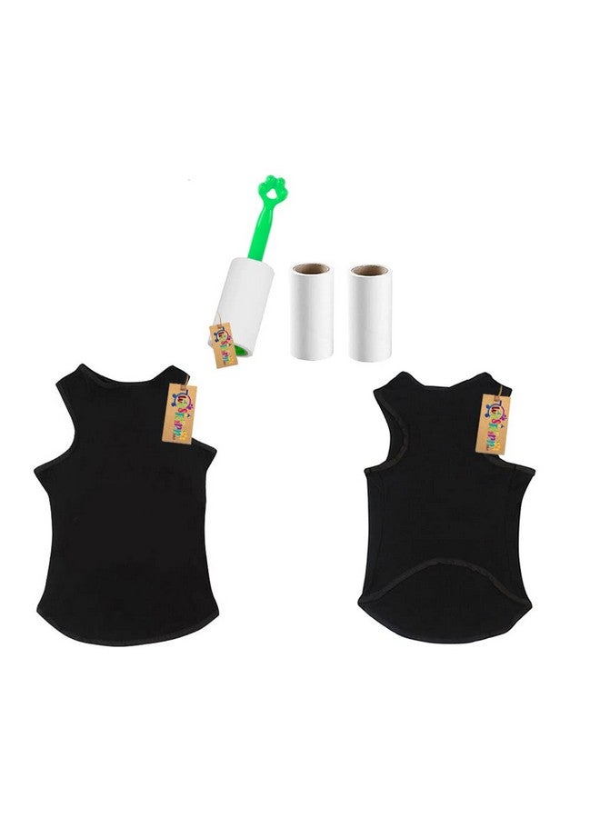 Western Era Set Of 2 Dog T-Shirt With Lint Roller (Combo),Comfort Cotton Dog T-Shirt, Sleeveless Vest For Dog Clothes, (Black + Red, Xsmall -12 Inch) - Image 2