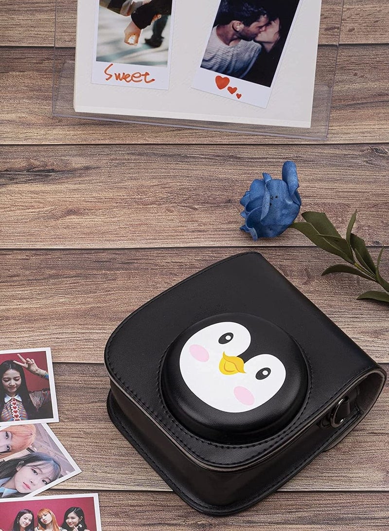 SYOSI PU Leather For Instax Camera Compact Case for Fujifilm Instax Mini 11/9/8/8+ Instant Film Camera Black Penguin - Image 4