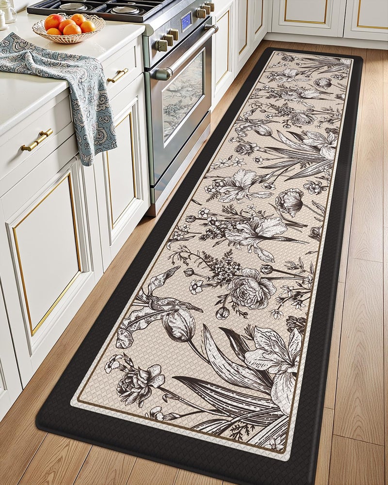LUMI Anti Fatigue Kitchen Cushioned Mat for Floor, Padded Waterproof Runner for Standing, Stain Resistant Comfort Rugs for Home, Sink, Laundry, 24x87 - Image 1