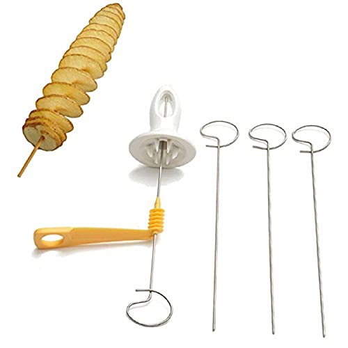 Perfect Pricee Potato Spiral Cutter Manual Slicer Set of 1 - Plastic & Stainless Steel, Multicolor - Image 5