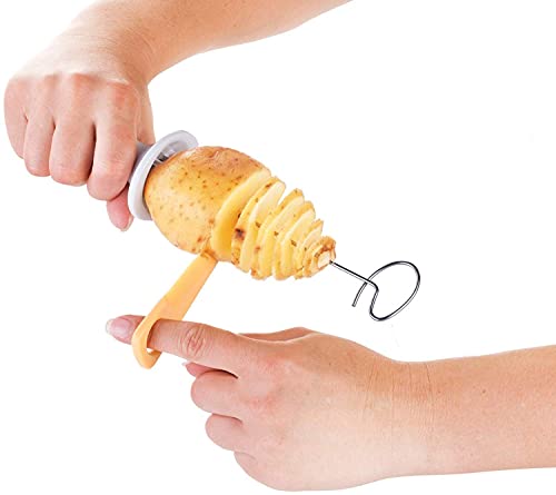 Perfect Pricee Potato Spiral Cutter Manual Slicer Set of 1 - Plastic & Stainless Steel, Multicolor - Image 3