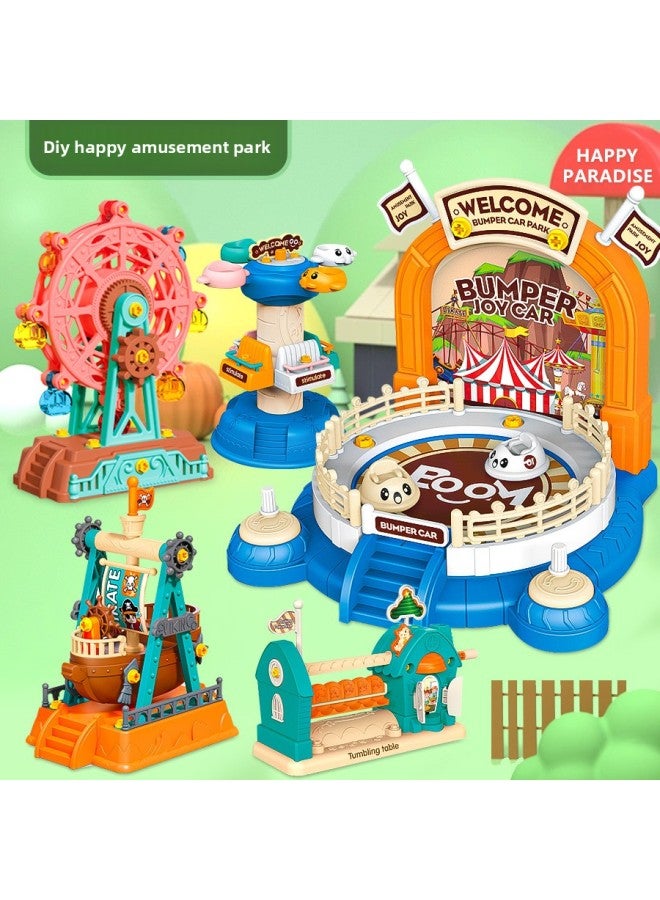 Children's Puzzle DIY Manual Assembly Amusement Park Model Disassembly Nut Building Blocks Ferris Wheel Carousel To Play-Color:Assembled Mountain Truck 【1123】 36  - Image 3