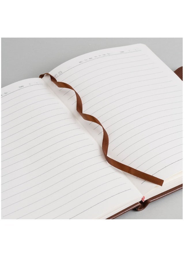 Comix A5 Brown Leather Hardcover Notebook - 120 Sheets - Image 3