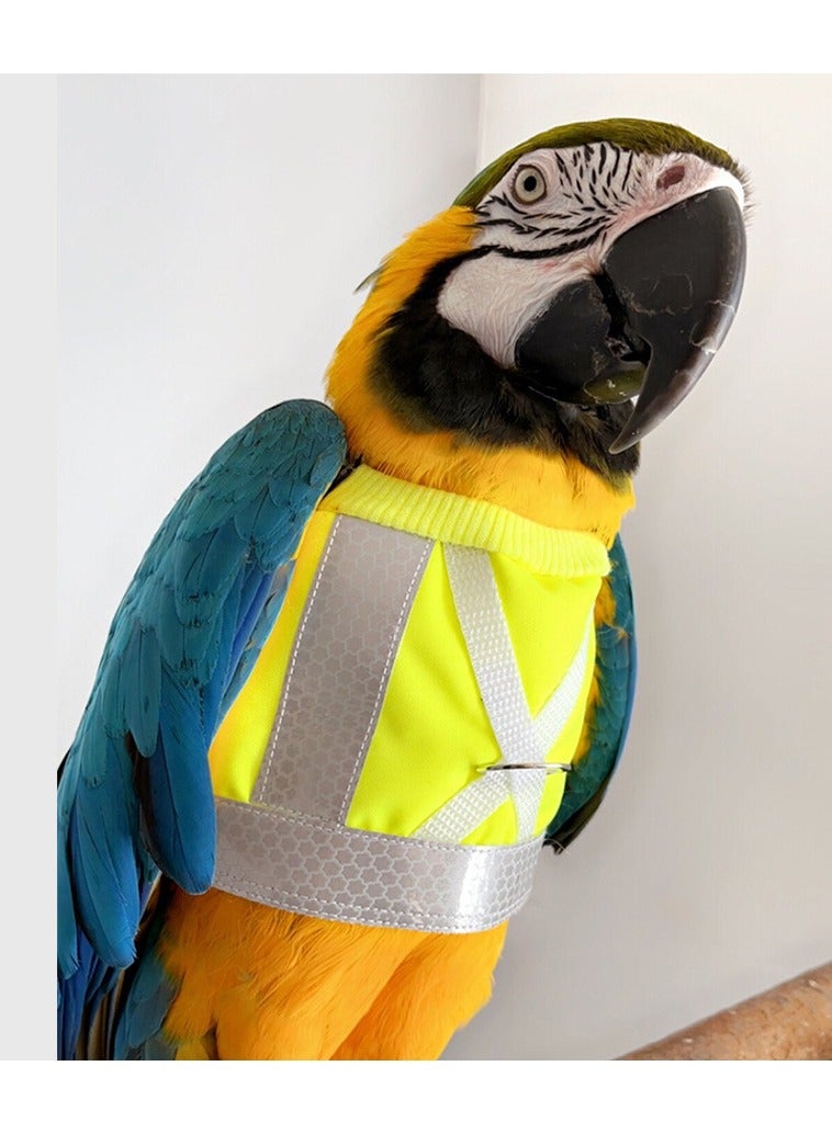 عام حزام طيور مضيء مع حبل قابل للإطلاق لببغاء البادجي، يُستخدم كمقود للتجول والطيران الخارجي، قطعة ملابس واقية فلورسنت لحماية الطائر أثناء الخروج. - Image 2