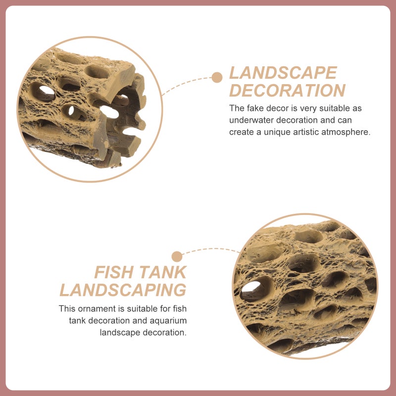 Simulation Tree Trunk Ornament Shrimp Shelter Fish Shrimp Breeding Hiding Cave - Image 3