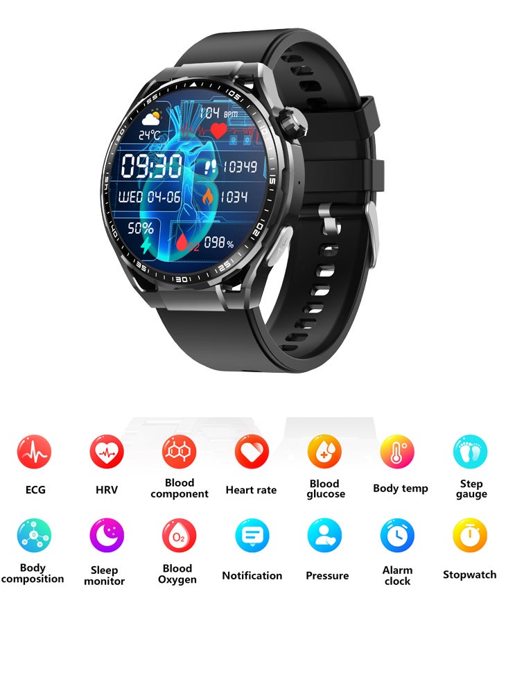 Chomel F200Healthy Smart Watch sports watch 1.55 inch ECG electrocardiogram blood pressure monitoring SOS scientific sleep non-invasive - Image 5