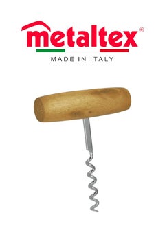Metaltex Metaltex Corkscrew with Single Mesh Rod – Wooden Handle & Chromed Metal Body  - Image 2