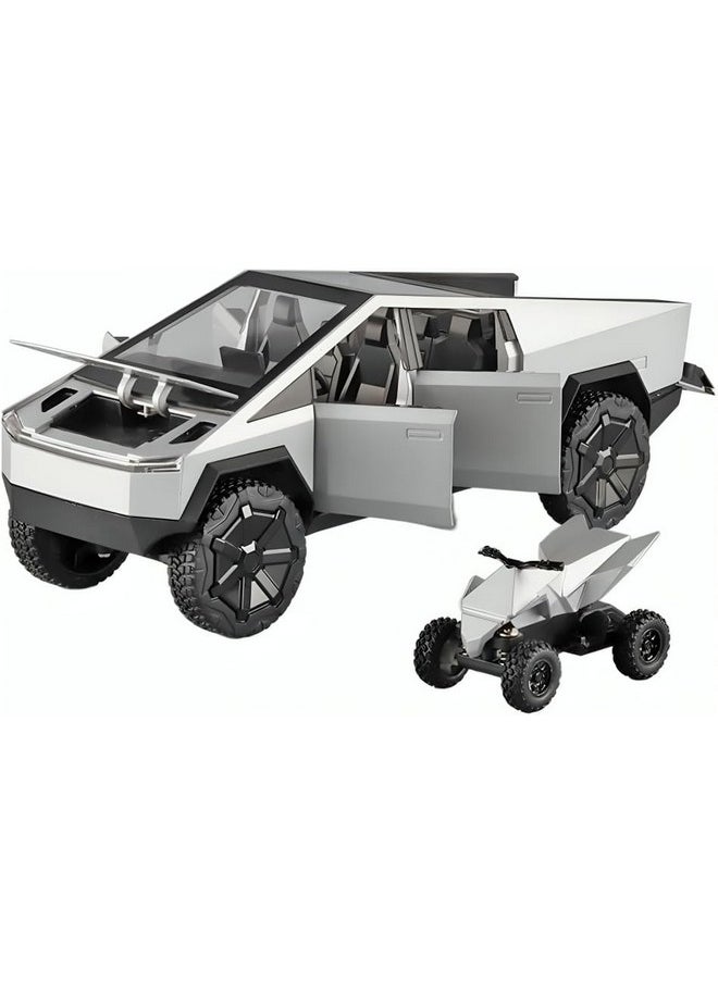 Sky Tech Sky Tech® Tesla Cyber Truck 1:24 Model Car Exclusive Alloy Metal Pull Back Die-cast Car Diecast Metal Toy car with Openable Doors & Light Music Best Gifts Toys Kids【Colors as Per Stock】  - Image 2
