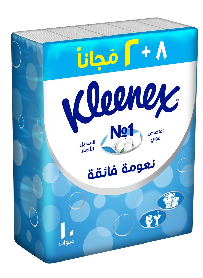 كلينيكس مناديل وجه فائقة النعومة 114 منديل عبوة من 10 قطع  - Image 2