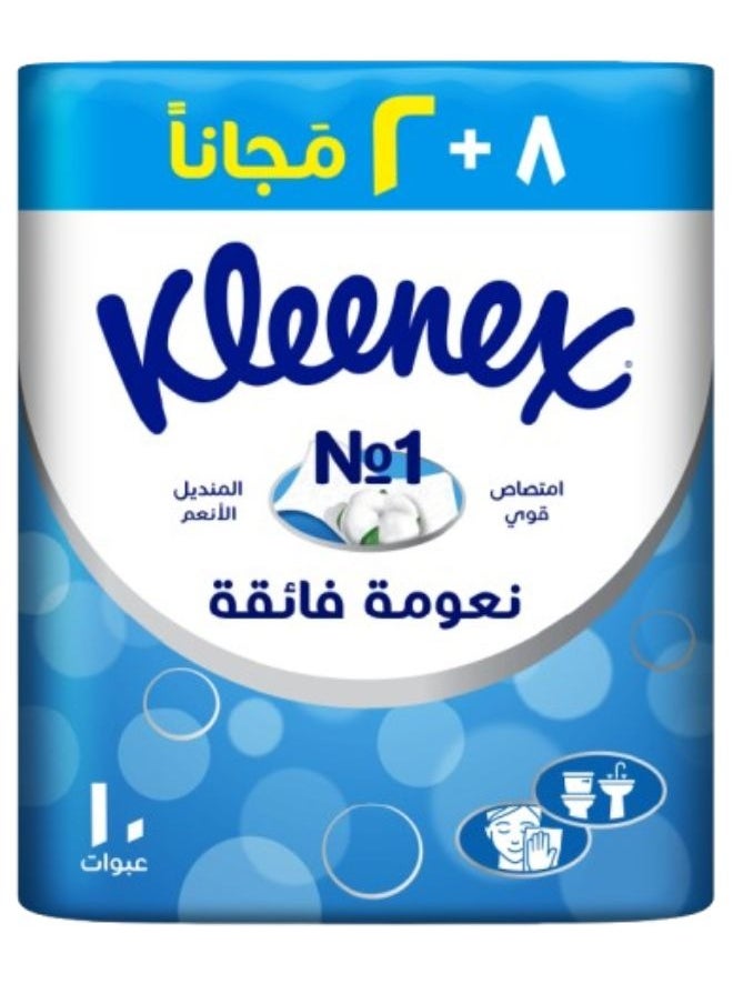 كلينيكس مناديل وجه فائقة النعومة 114 منديل عبوة من 10 قطع  - Image 1