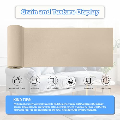 KING MOUNTAIN Couch Fabric Repair Patch, Fabric Patches for Furniture, 4" x 63" Waterproof Velvet Repair Tape for Sofas, Car Seats, Furniture, Upholstery Fabrics and Velvet Goods. （Beige） - Image 2