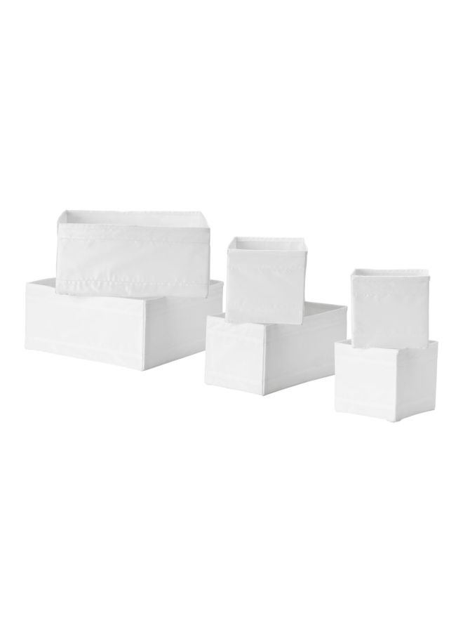 Pack Of 6 Storage Box Underwear Underwear Socks Storage Box Drawer Type Fabric Box White - Image 1