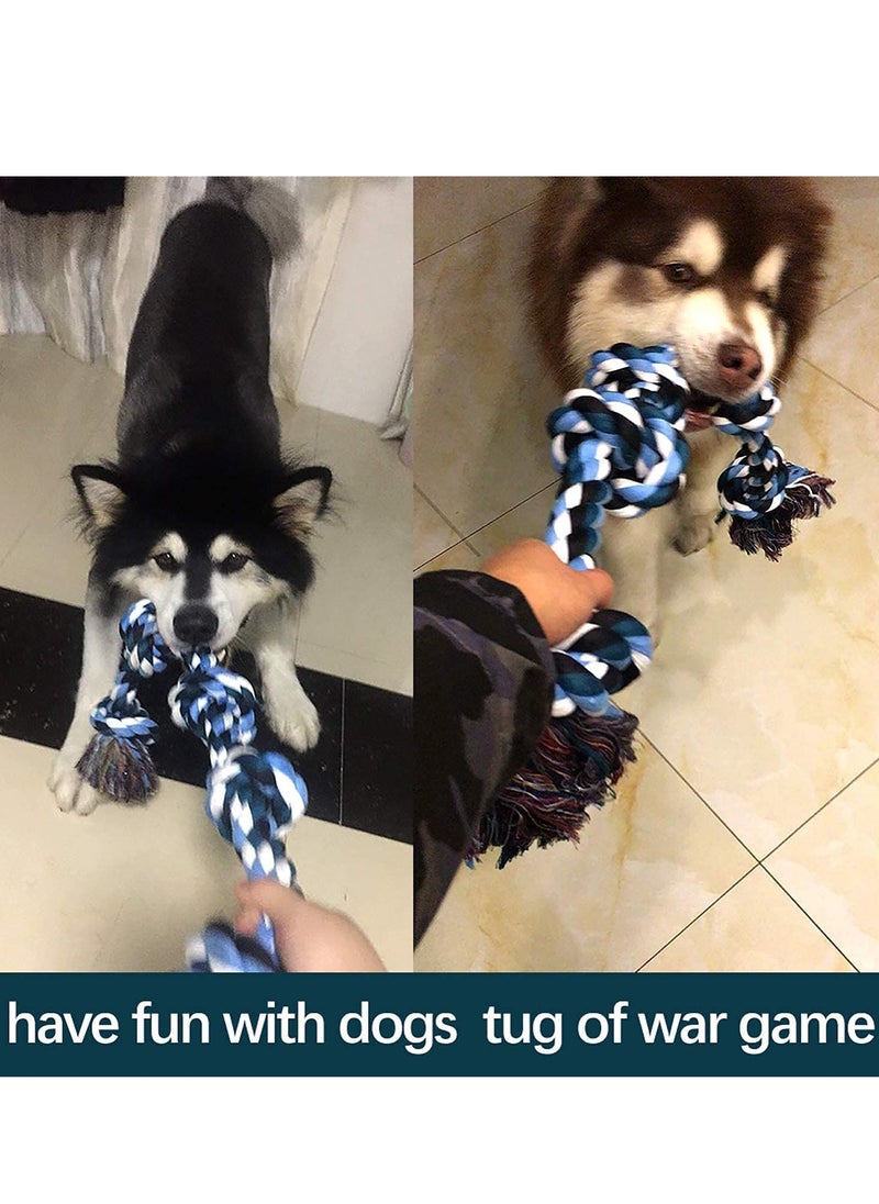 Dog Rope Toy Interactive Tug of War Toy for Aggressive Large and Medium Breed Chewers Heavy Duty Cotton Chew Toy with 5 Knots Relieves Stress Boredom and Clean Their Teeth