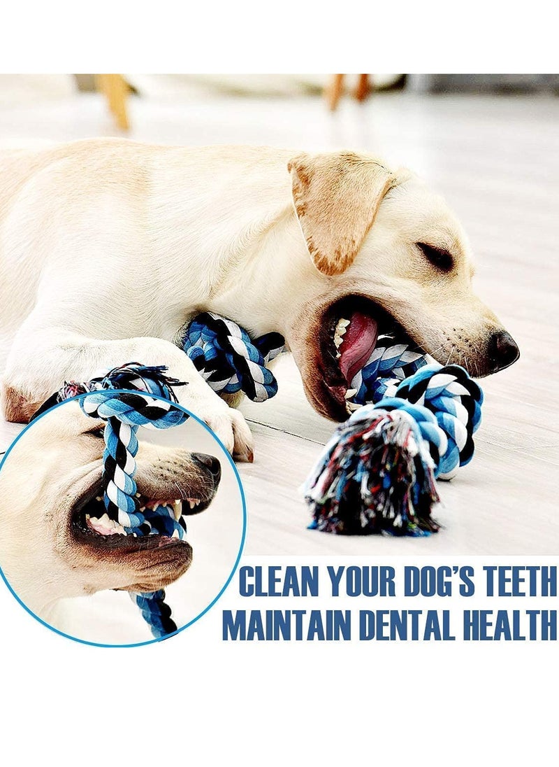 Dog Rope Toy Interactive Tug of War Toy for Aggressive Large and Medium Breed Chewers Heavy Duty Cotton Chew Toy with 5 Knots Relieves Stress Boredom and Clean Their Teeth