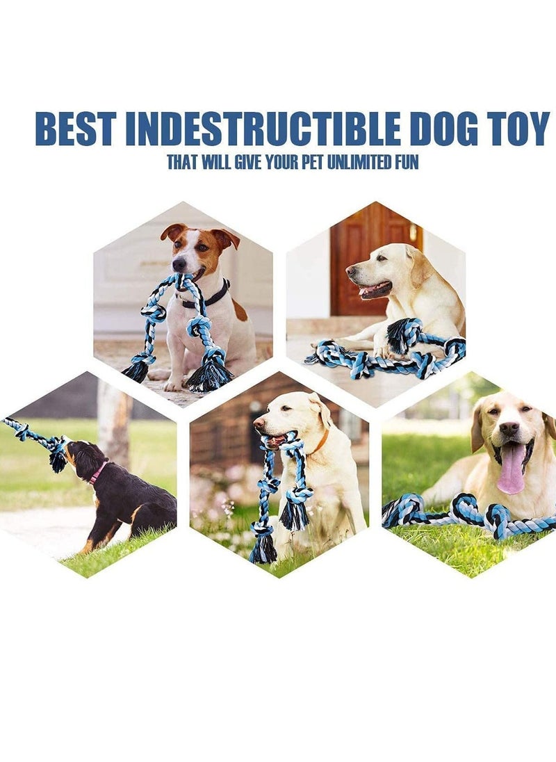 Dog Rope Toy Interactive Tug of War Toy for Aggressive Large and Medium Breed Chewers Heavy Duty Cotton Chew Toy with 5 Knots Relieves Stress Boredom and Clean Their Teeth