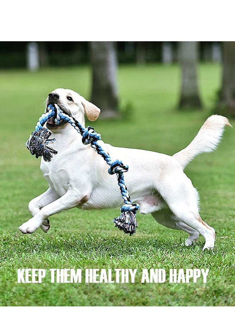 Dog Rope Toy Interactive Tug of War Toy for Aggressive Large and Medium Breed Chewers Heavy Duty Cotton Chew Toy with 5 Knots Relieves Stress Boredom and Clean Their Teeth