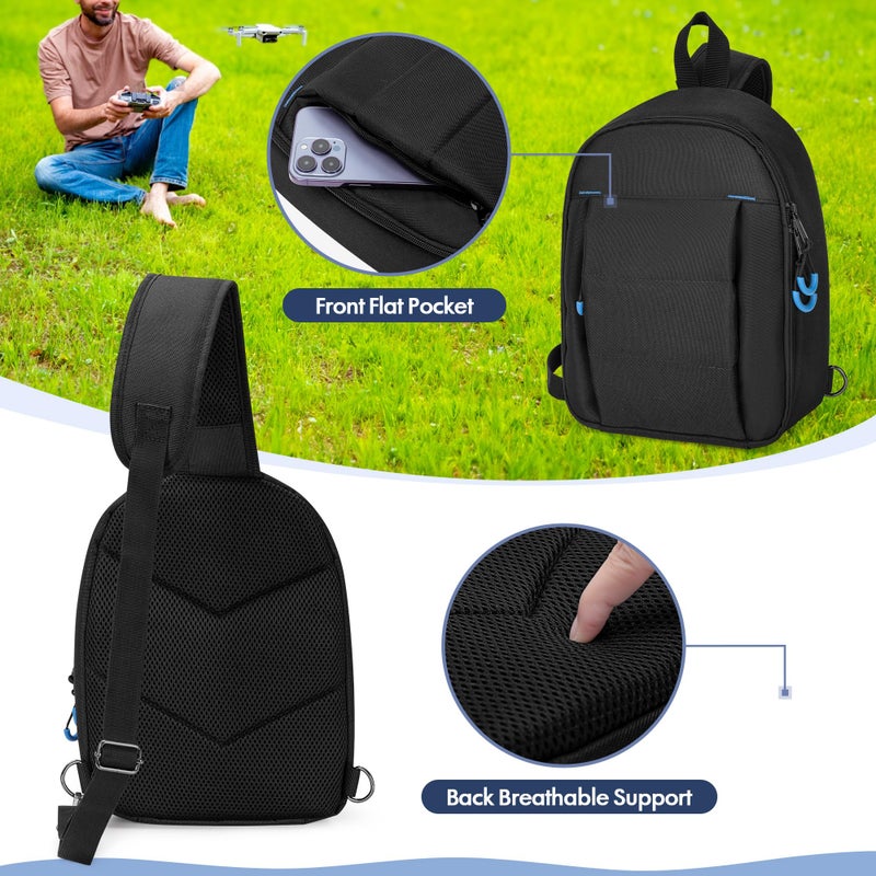 PGmoon Carrying Case Compatible with DJI Mini 3 / Mini 4 Pro, Sling Travel Drone Carrying Case with Multi-Pockets for RC Controller, Charging Hub and More Accessories (Patent Design) - Image 4