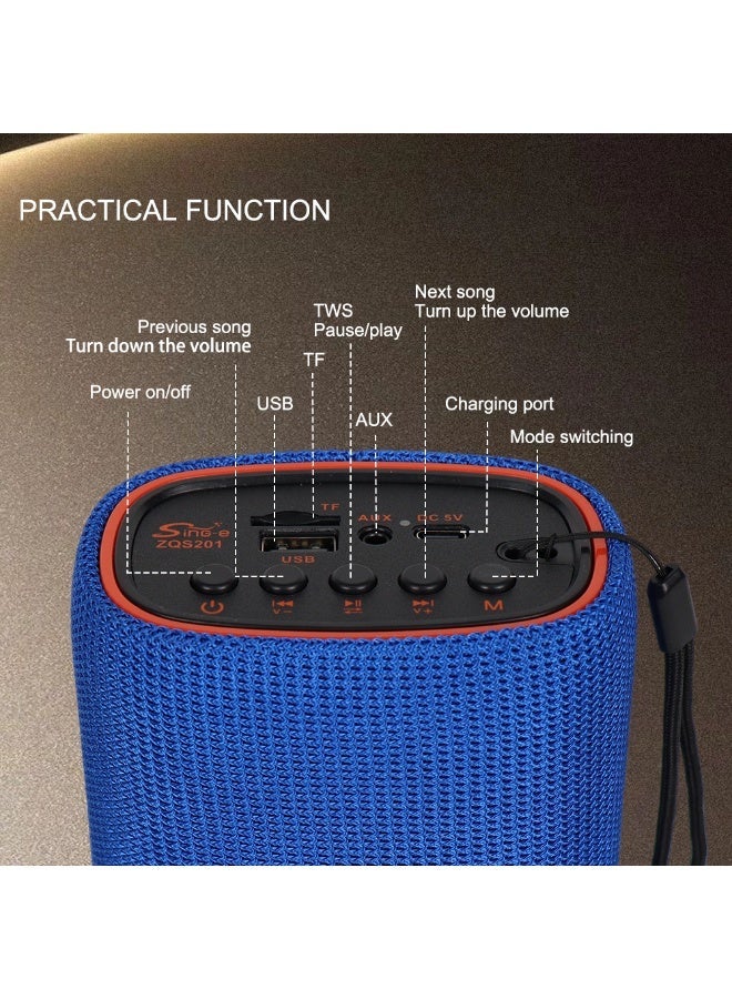 مكبر صوت بلوتوث صغير محمول من Sing-E ZQS201 - صوت قوي وشحن USB من النوع C. - Image 4
