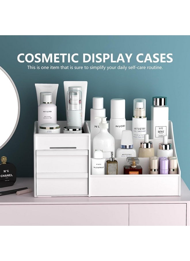 INOVERA (LABEL) INOVERA Makeup Organizer with Drawers | Countertop Cosmetics Display Case for Dressing Table | Vanity storage Holder Box (White)  - Image 4