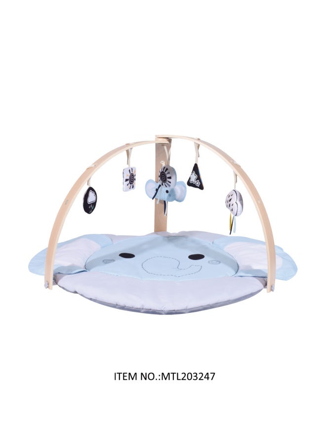 Cross Border Baby Toddler Newborn Wooden Elephant Play Mat Fitness Frame Crawling Mat Toy With Pendant-Specifications:Wooden Koala Round Play Mat