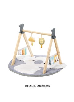 Generic Cross Border Baby Toddler Newborn Wooden Elephant Play Mat Fitness Frame Crawling Mat Toy With Pendant-Specifications:Wooden Koala Round Play Mat  - Image 3