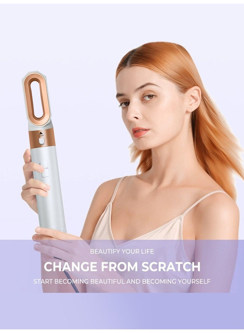 BESTIS 6 In 1 Hair Dryer Brush Hot Comb Set and Straightener Styling Tool 1000W White and Gold - Image 2