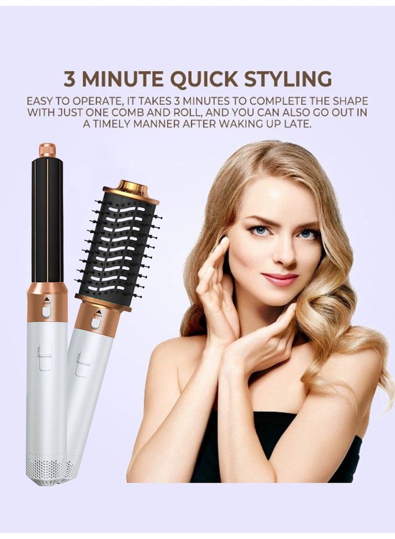 BESTIS 6 In 1 Hair Dryer Brush Hot Comb Set and Straightener Styling Tool 1000W White and Gold - Image 4