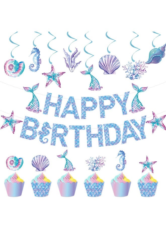 Birthday Party Decoration Balloon Set Engineering Mermaid Theme Girl - Image 1