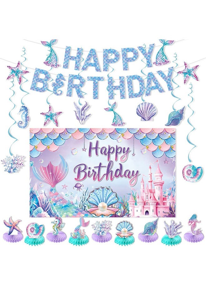 Birthday Party Decoration Balloon Set Engineering Mermaid Theme Girl - Image 4