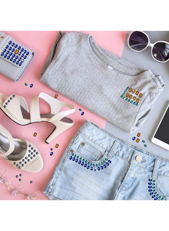 DIY Crafts 35 Pcs, Peacock Green, Sew on Rhinestones Claw Flatback Crystal Rhinestones Metal Prong Setting Rhinestones Acrylic Glass Sewing Gems for Clothes DIY Craft Sho(35 Pcs, Peacock Green) - Image 4