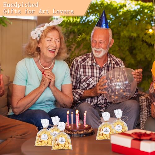 AIOMOB 100 Set Housewarming Sticker Clear Popcorn Favor Bags Thanks for Popping by Popcorn Bags with Jute String Treat Bags for Housewarming Open house Party - Image 3