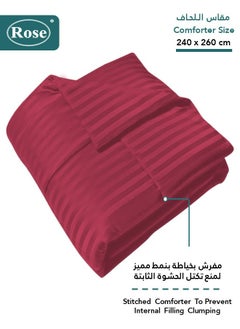 ROSE Classic Luxury Hotel Striped Comforter, Made of Premium Microfiber, Set of 6 pieces, Soft Lightweight, King size: (260x240 cm), Burgundy - pzsku/Z97CC26611EA5815DF4F7Z/45/_/1720389595/6c03943c-70ce-4464-b9e1-c9d312d60ce1