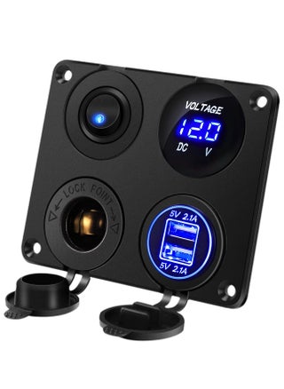 Car Charger Switch Panel, 4-in-1Function Dual USB Charger LED Voltmeter ON/OFF Toggle Switch Cigarette Socket for Car Boat Marine (Type A) - pzsku/Z97CC26F09BD35430086BZ/45/_/1698656169/b6861599-90f9-4a7b-831b-46c7f4af76f0