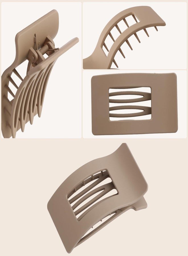 Didder 6 Pack Lay Flat Large Hair Claw Clips for Women Thick Fine Medium Long Hair Neutral Duckbill Hair Claws Clip Barrettes Neutral Black Brown White Nude Tortoise Amber Matte Smooth - Image 3