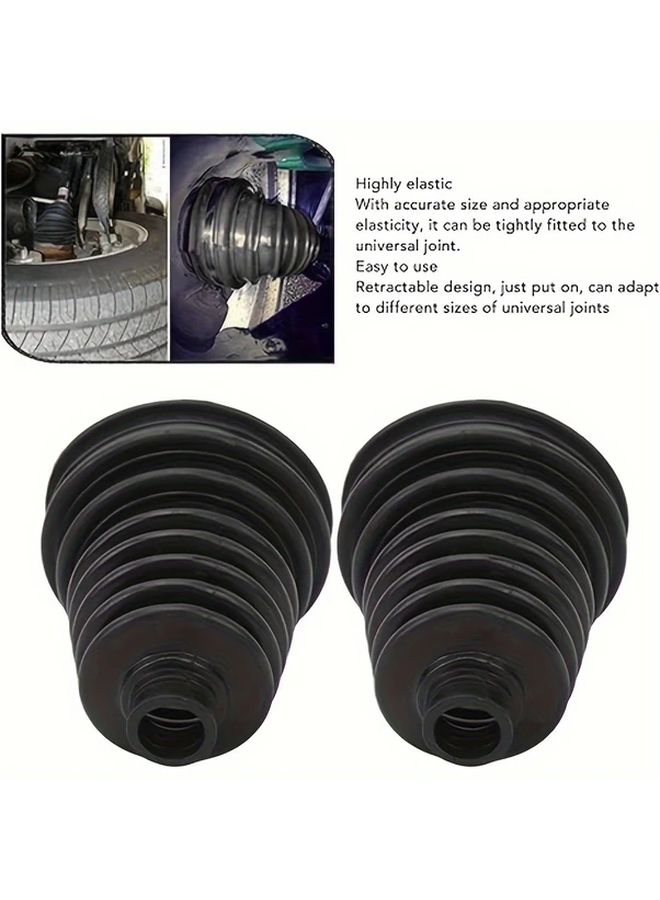 2 Pack Silicone Constant Velocity Dust Covers For Drive Shafts Equipped With Four Clamps Universal Silicone CV Joint Dust Cover Kit Telescopic Automotive Tool - Image 3