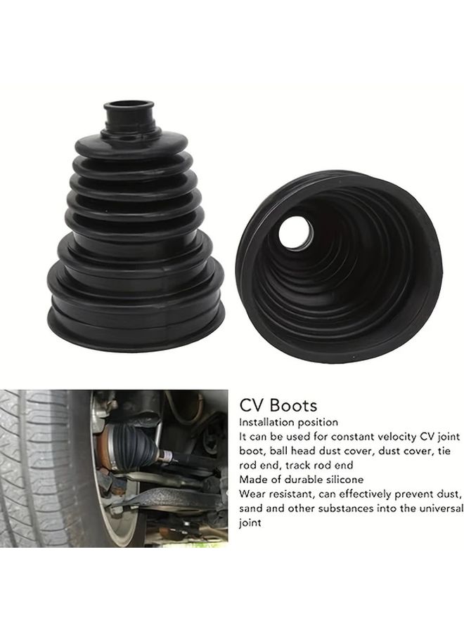 2 Pack Silicone Constant Velocity Dust Covers For Drive Shafts Equipped With Four Clamps Universal Silicone CV Joint Dust Cover Kit Telescopic Automotive Tool - Image 5