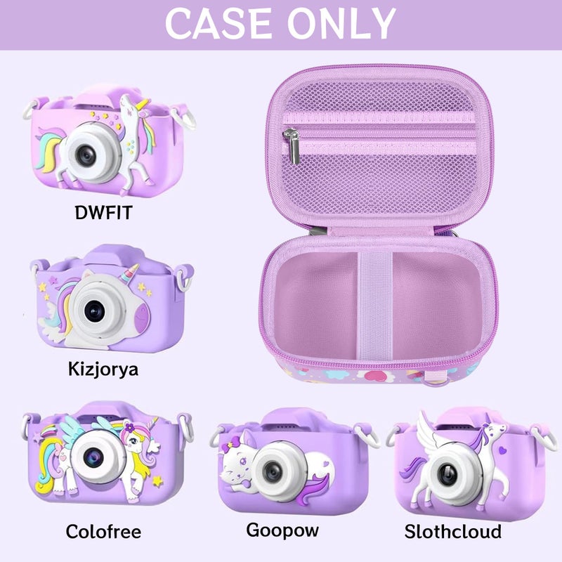 Leayjeen Kids Camera Case Compatible with Goopow/Dwfit/Slothcloud/Colofree/KIZJORYA Kids Camera Toys and Children Digital Video Camera,Best Christmas and birthday gifts-Purple Unicorn(Case Only) - Image 2