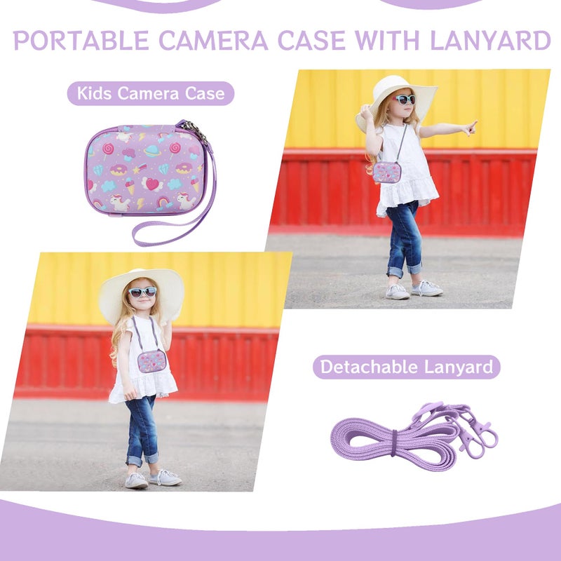Leayjeen Kids Camera Case Compatible with Goopow/Dwfit/Slothcloud/Colofree/KIZJORYA Kids Camera Toys and Children Digital Video Camera,Best Christmas and birthday gifts-Purple Unicorn(Case Only) - Image 5