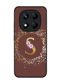 Stylizedd For Xiaomi Redmi Note 14 Pro 4G 4G Case,Slim fit Camera Protection, Shockproof Thin Phone cover  - Custom Monogram Floral - S  (Brown )  - Image 1