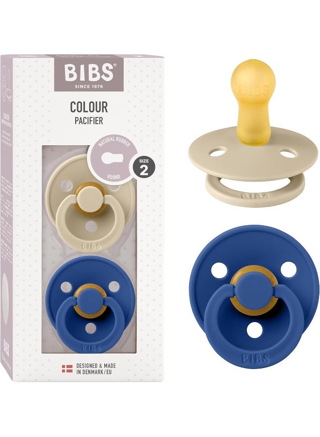 BIBS لهاية بيبس الملونة 2-عبوة، مصاصة خالية من BPA، مطاط طبيعي دائري، مصنوعة في الدنمارك. 6-18 شهر (عبوة من 2)، فانيلا/زهرة الذرة - Image 1