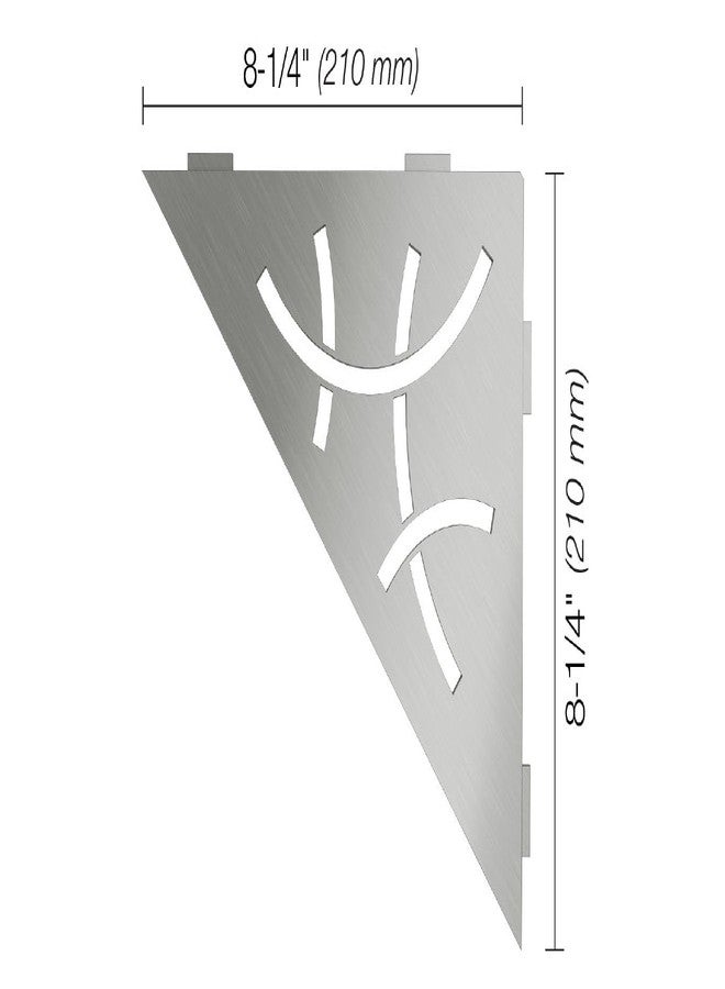 Schluter Triangular Corner Shelf for Tiled Walls - Curve Design, Stainless Steel Material, Brushed Stainless Steel Finish, 3/32" Thick Anchoring Tabs - SES1D6EB - Image 2