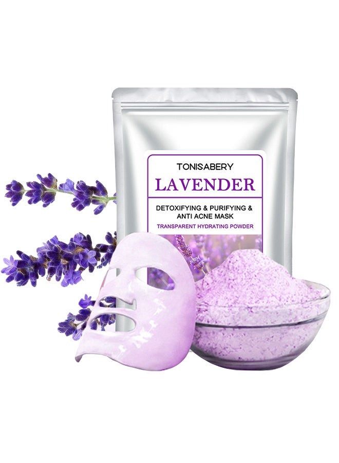تونيزابري قناع اللافندر لتطهير وتنقية ومكافحة حب الشباب، مسحوق شفاف مرطب، قناع وجه قابل للإزالة بمسحوق لتطهير وتنقية ومكافحة حب الشباب، مسحوق قناع وجه شفاف مرطب لبشرة الوجه للنساء والرجال 20 جم - Image 1