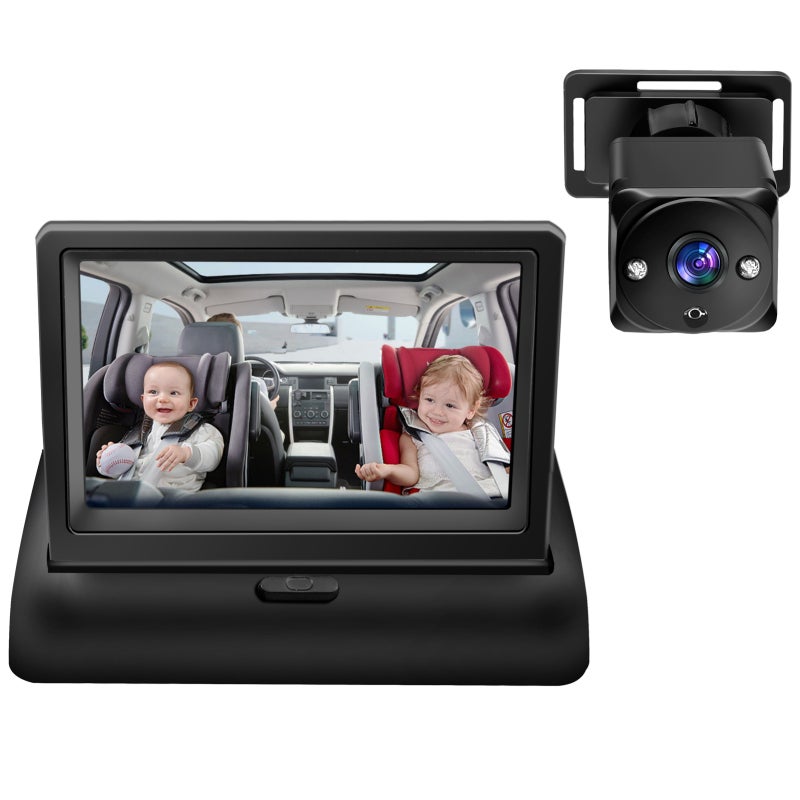 Baby Car Camera 1080P High-Definition Clarity - 360° Rotation 150° Wide Angle Baby Monitor for Rear Seat Infant And Child Car Monitoring - Image 2