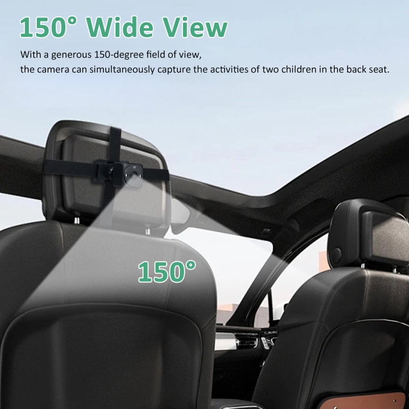 Baby Car Camera 1080P High-Definition Clarity - 360° Rotation 150° Wide Angle Baby Monitor for Rear Seat Infant And Child Car Monitoring - Image 5