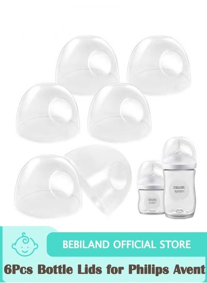 ZVEV 6 Count Baby Bottle Lids Compatible with Philips Avent Baby Bottles, Soft & Safe Bottle Caps for Avent Glass & Natural Bottles - Image 1
