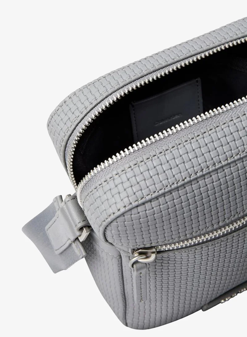 CALVIN KLEIN Charcoal Gray Embossed Emblem Logo Reporter Bag for Men | Best Price UAE