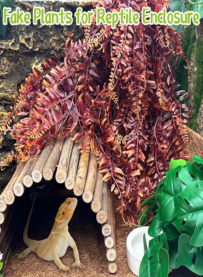 هامليدي نباتات هاميليدي المعلقة للزواحف (قطعتان) - لون أحمر - Image 2