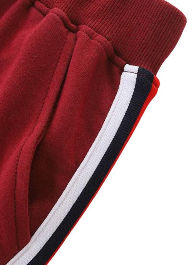 يونيكي Maroon Regular Fit Mid Rise Striped Trackpant
